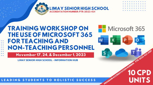 TRAINING WORKSHOP ON THE USE OF MICROSOFT 365 FOR TEACHING AND NON-TEACHING PERSONNEL